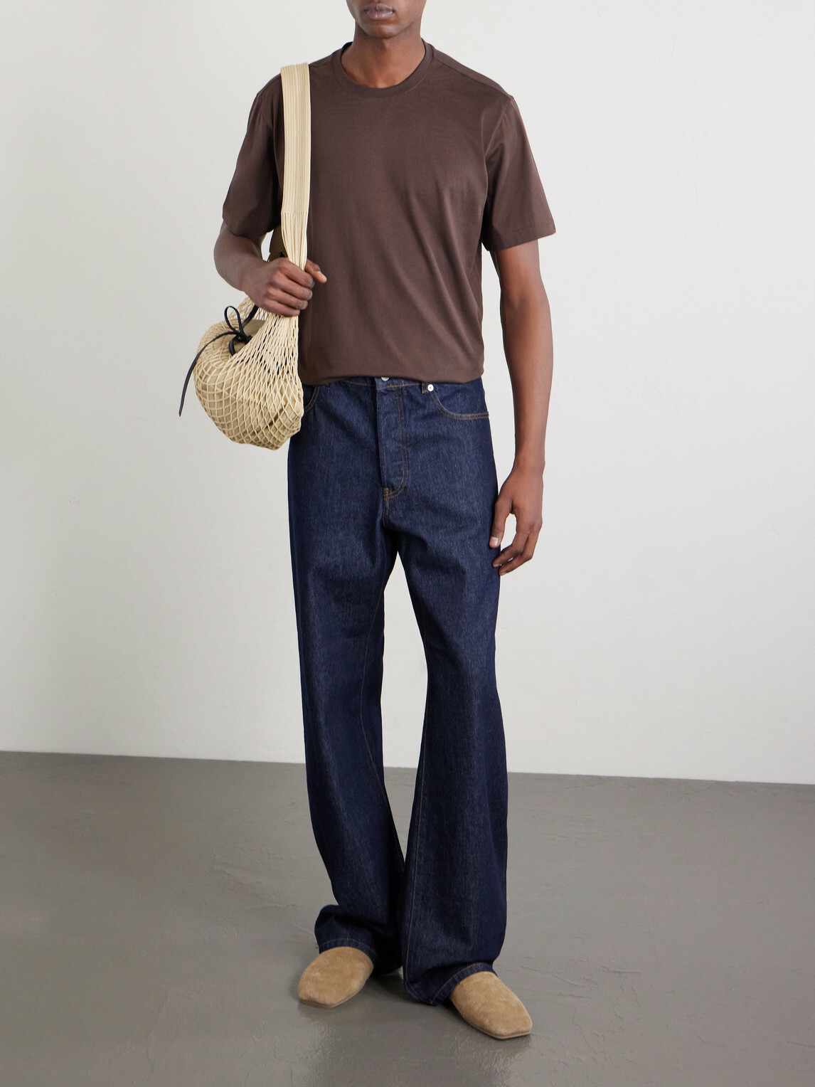 Slowear - Cotton and silk-blend jersey T-shirt - Brown