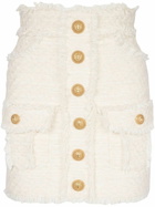 BALMAIN - High Waist Tweed Mini Skirt