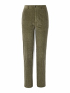 Massimo Alba - Mauko Straight-Leg Prince of Wales Checked Cotton-Blend Corduroy Suit Trousers - Green
