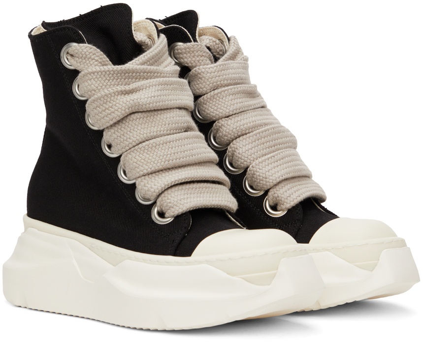 Rick Owens Drkshdw Black Jumbo Lace Abstract High Sneakers Rick