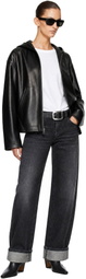 KHAITE Black Darlo Leather Jacket