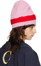 Edward Cuming Pink & Red Aaron Knit Beanie