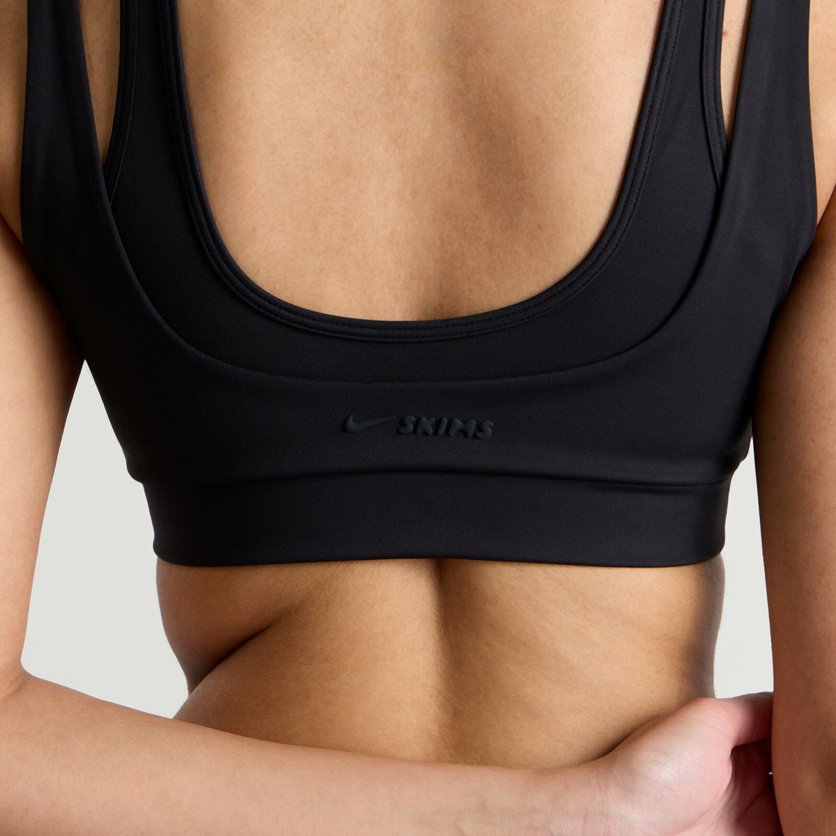 Nike Women's x SKIMS Matte Double Strap Scoop Bra in Obsidian