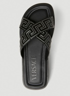 Versace - Crossover Greca Slides in Black