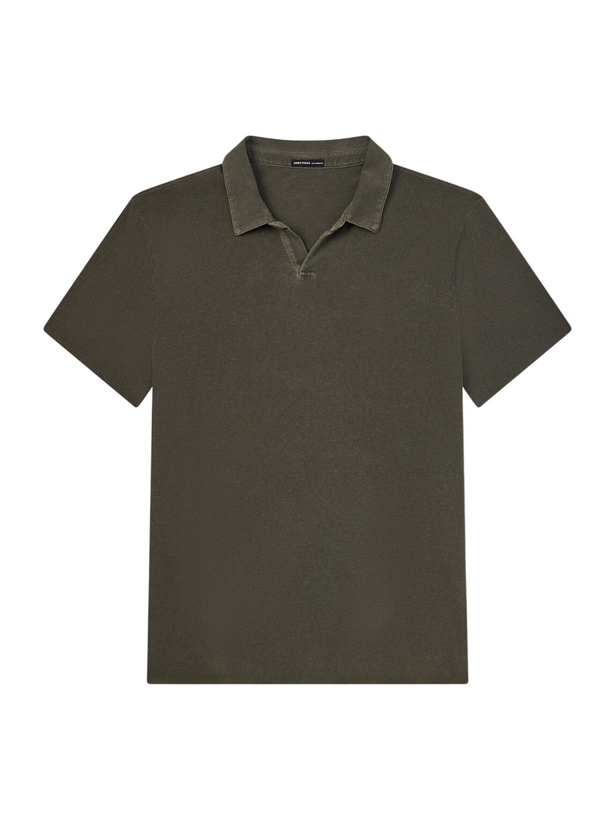 Photo: James Perse - Open-Collar Cotton-Jersey Polo Shirt - Green