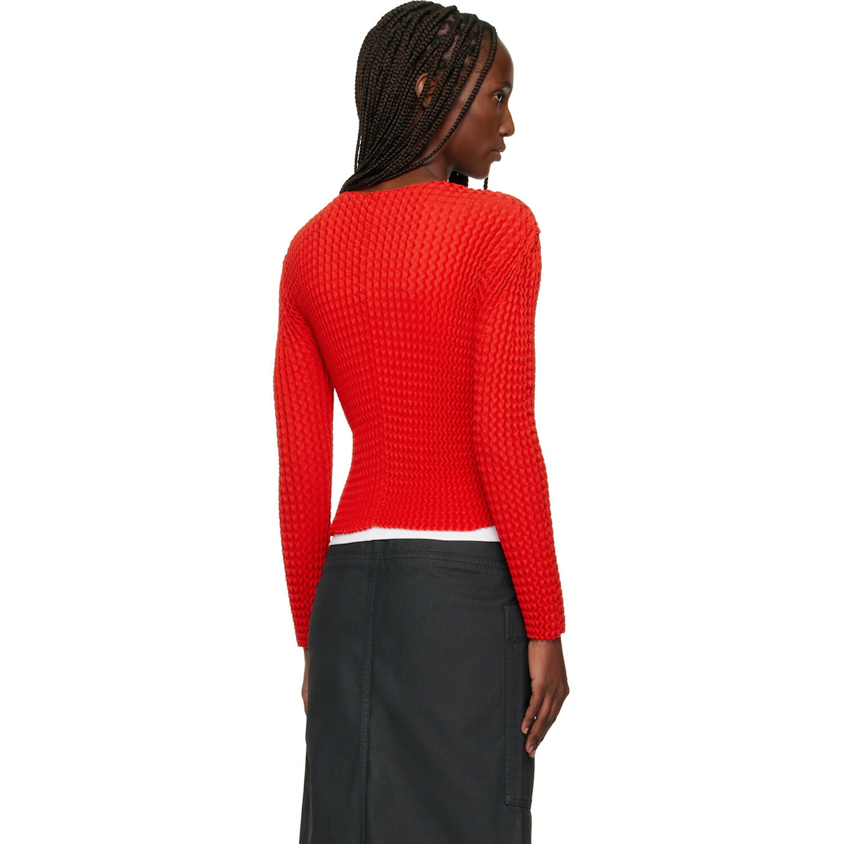 ISSEY MIYAKE Red October Spongy-58 Cardigan
