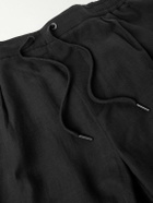 Ralph Lauren Purple label - Dorest Straight-Leg Pleated Silk and Linen-Blend Drawstring Shorts - Black