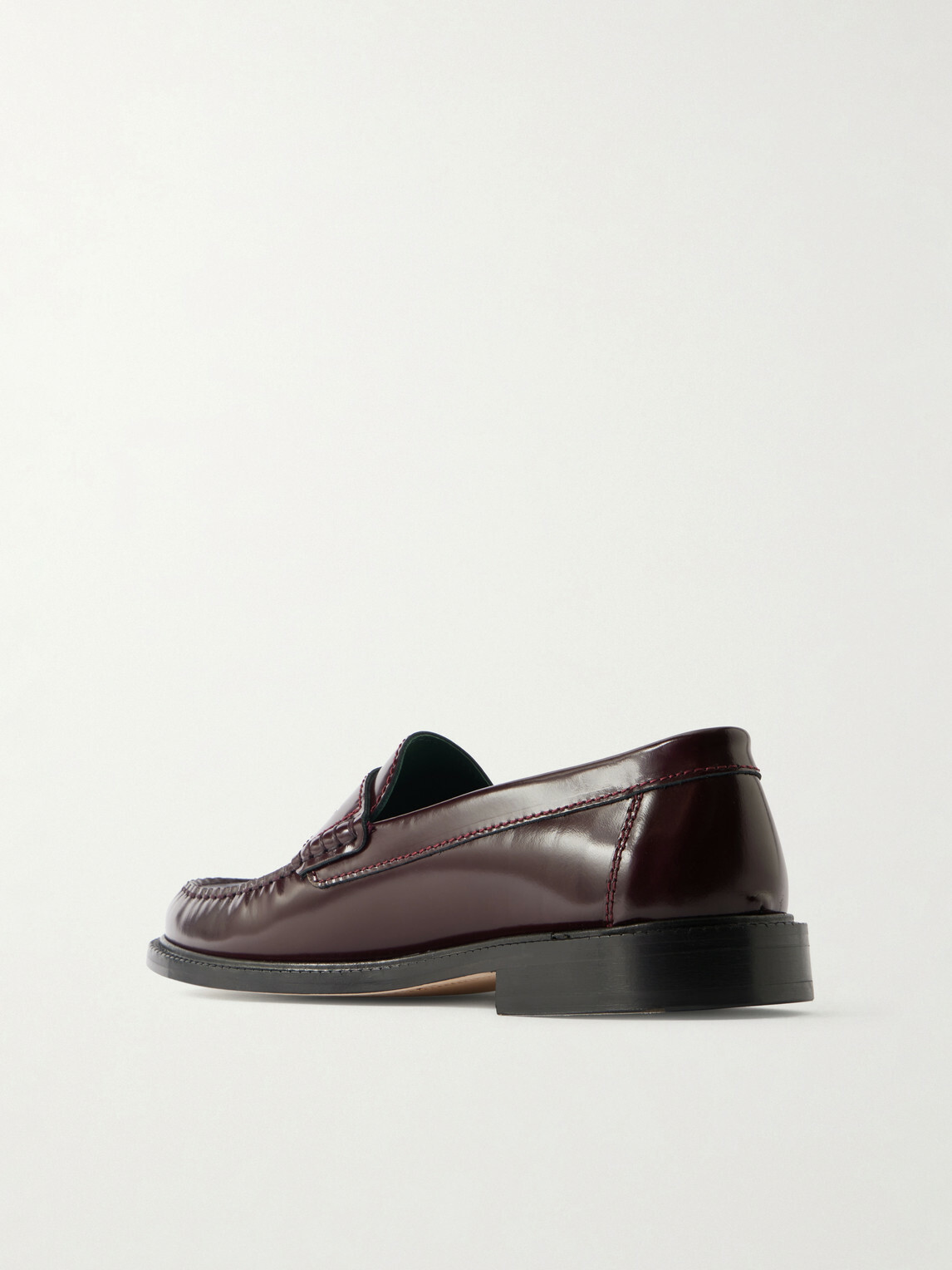 VINNY's - Yardee Polished-Leather Penny Loafers - Burgundy