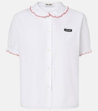 Miu Miu Scalloped cotton poplin shirt