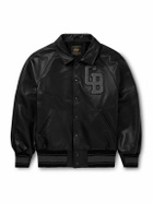 Golden Bear - Logo-Appliquéd Full-Grain Leather Varsity Jacket - Black