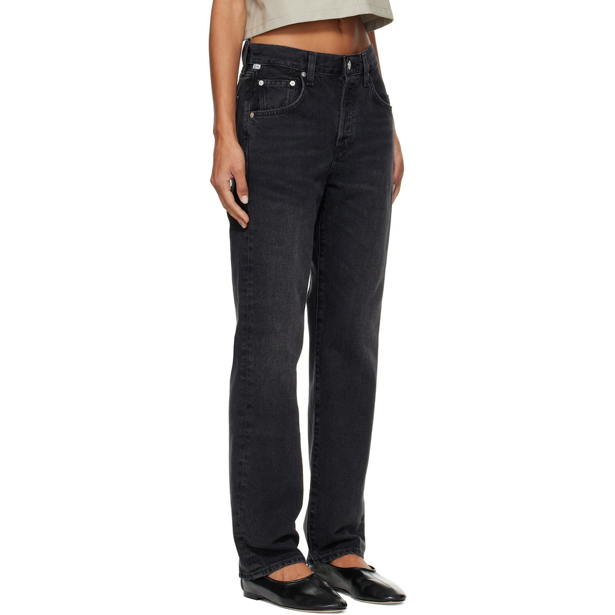 Citizens of Humanity Black 90s High Rise Straight Jeans