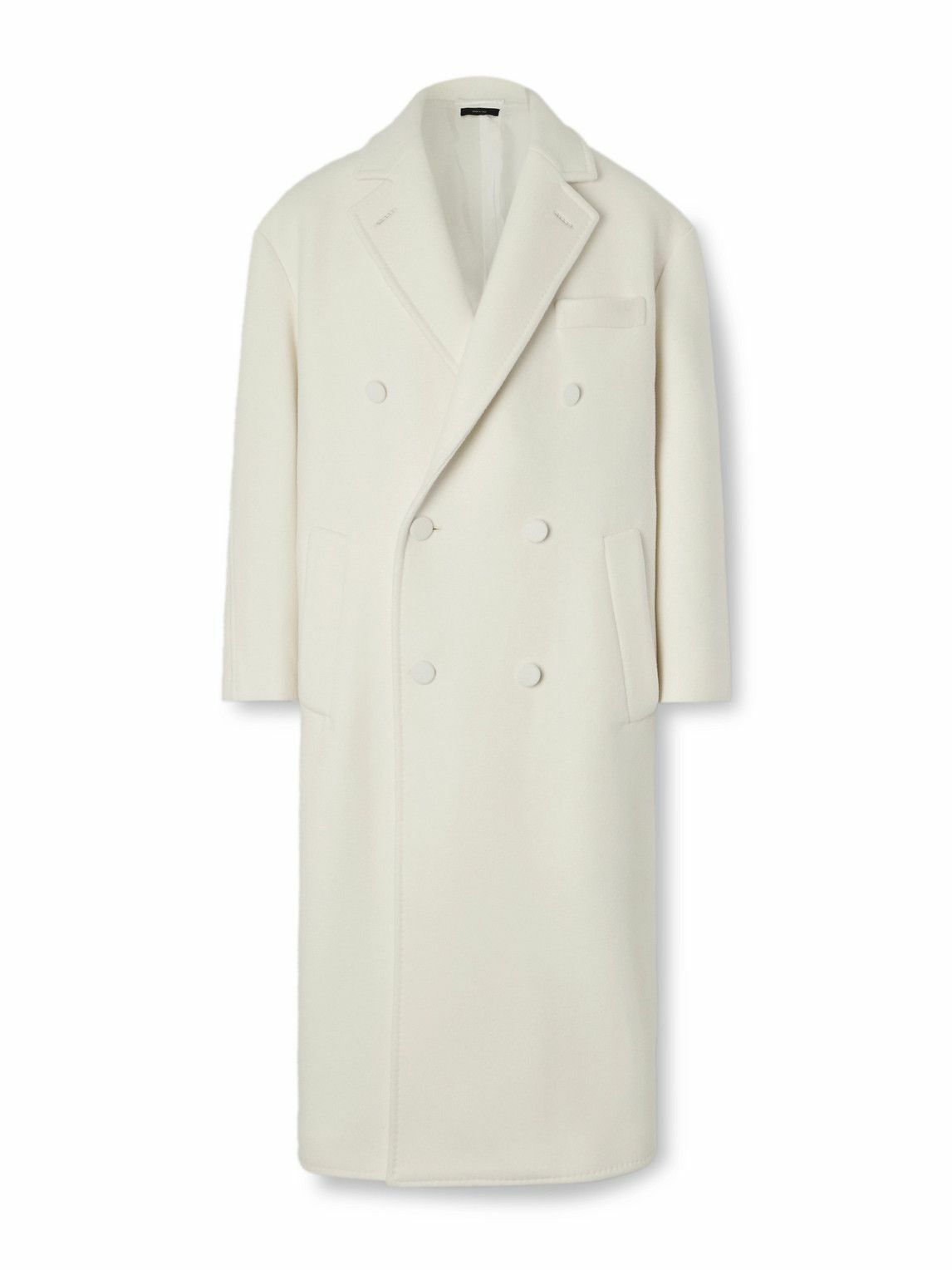 TOM FORD - Double-Breasted Cashmere Coat - White