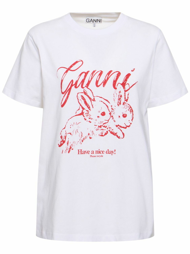 Photo: GANNI Bunnies Basic Jersey Relaxed T-shirt