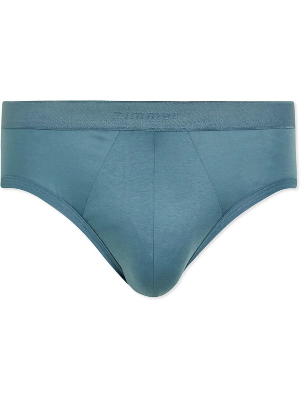 Photo: Zimmerli - Sea Island Cotton Briefs - Blue