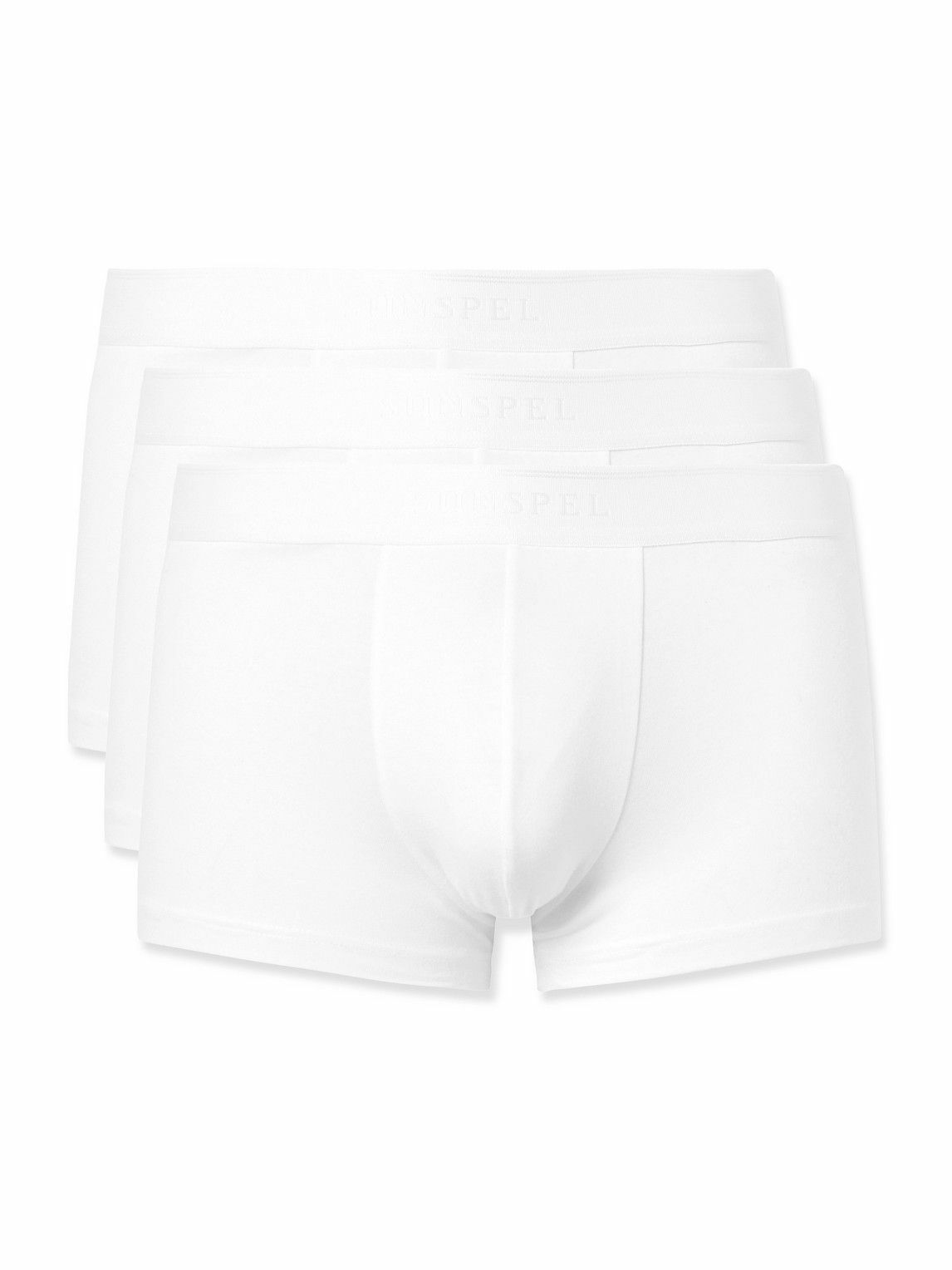 Sunspel - Three-Pack Stretch-Cotton Boxer Briefs - White