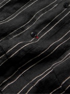 Oliver Spencer - Camp-Collar Striped Linen Shirt - Black