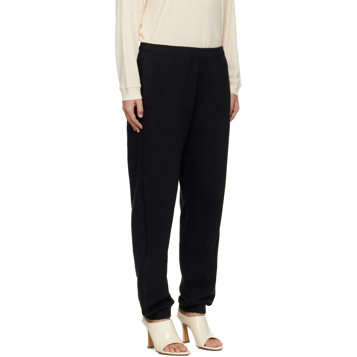 Stone Island Black 6200012 Malfilé Fleece 'Old' Effect Sweatpants