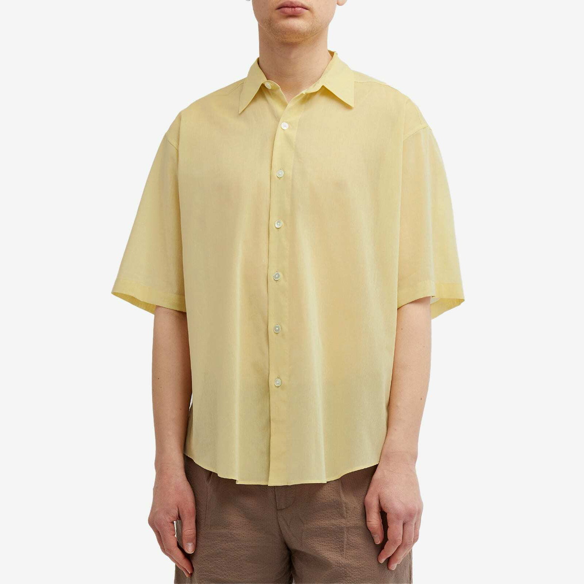 レビュー高評価のおせち贈り物 Long Finx Men's Auralee Sleeve Yellow Light in Shirt トップス