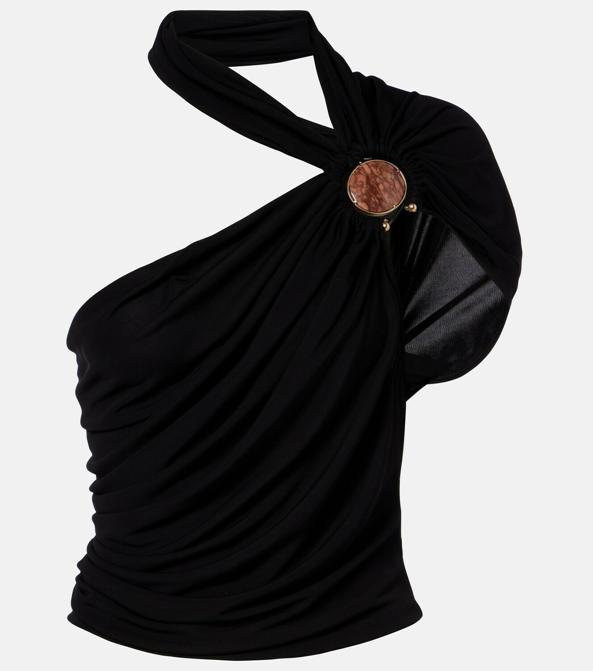 Christopher Esber Embellished draped jersey top