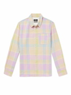 A.P.C. - Surchemise Checked Cotton and Linen-Blend Shirt - Pink