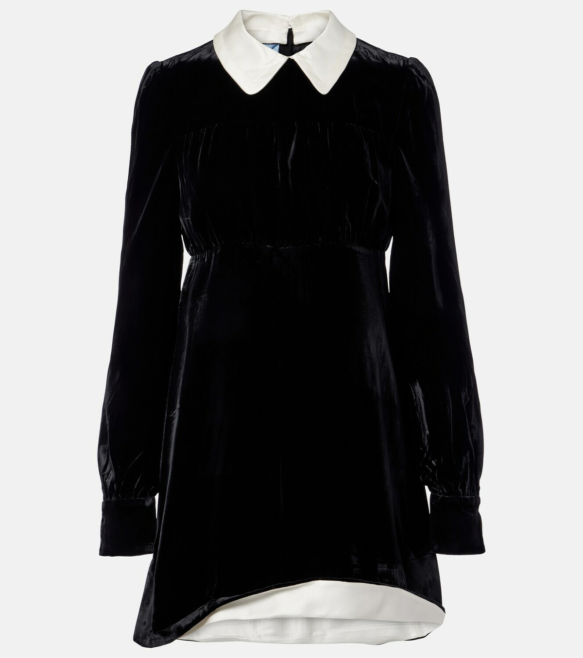 Prada Asymmetric velvet minidress