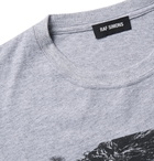 Raf Simons - Printed Mélange Cotton-Jersey T-Shirt - Men - Gray