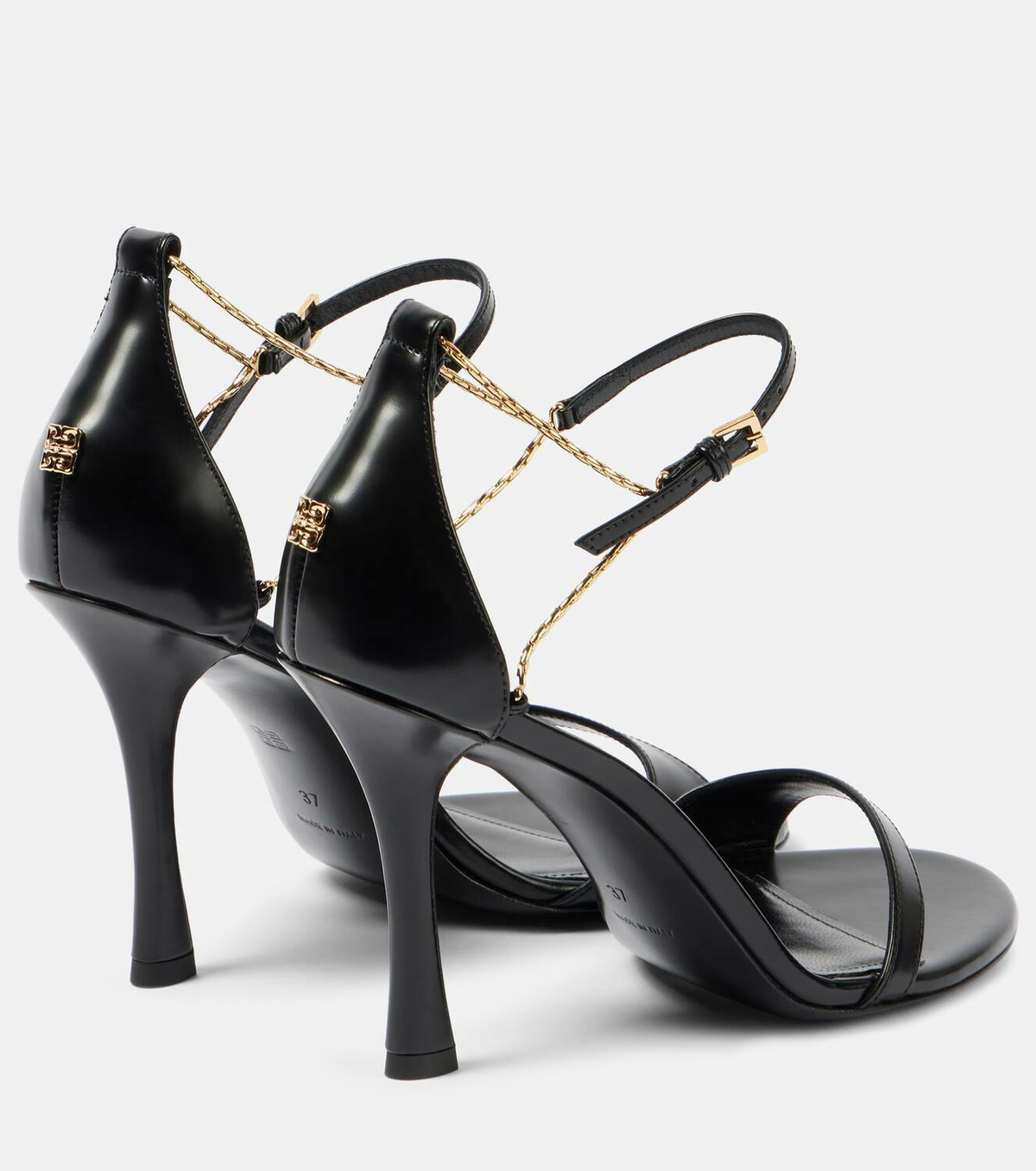 【関税&送料込】Givenchy 4G Liquid 95 Sandals In Black Leath 4G Liquid 95 sandals in black - Givenchy | Mytheresa