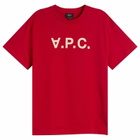 A.P.C. Men's VPC Logo T-Shirt in Red/Ecru