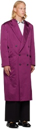 Versace Purple Double-Breasted Coat
