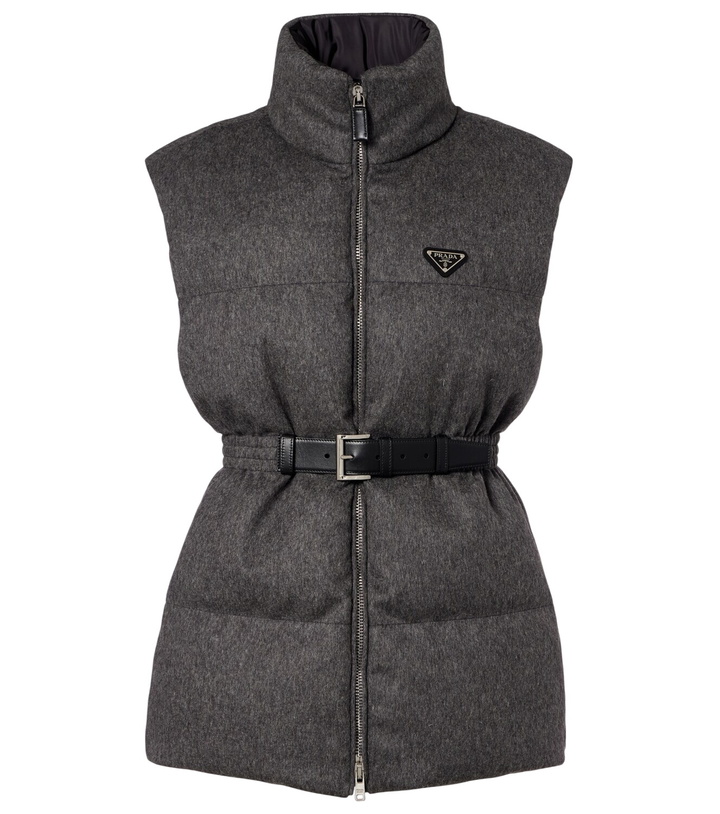 Photo: Prada Belted virgin wool down vest