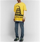 Vetements - Oversized Printed Stretch-Cotton Jersey T-Shirt - Men - Yellow