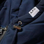 A.P.C. Men's Tristan Technical Parka Jacket in Dark Navy
