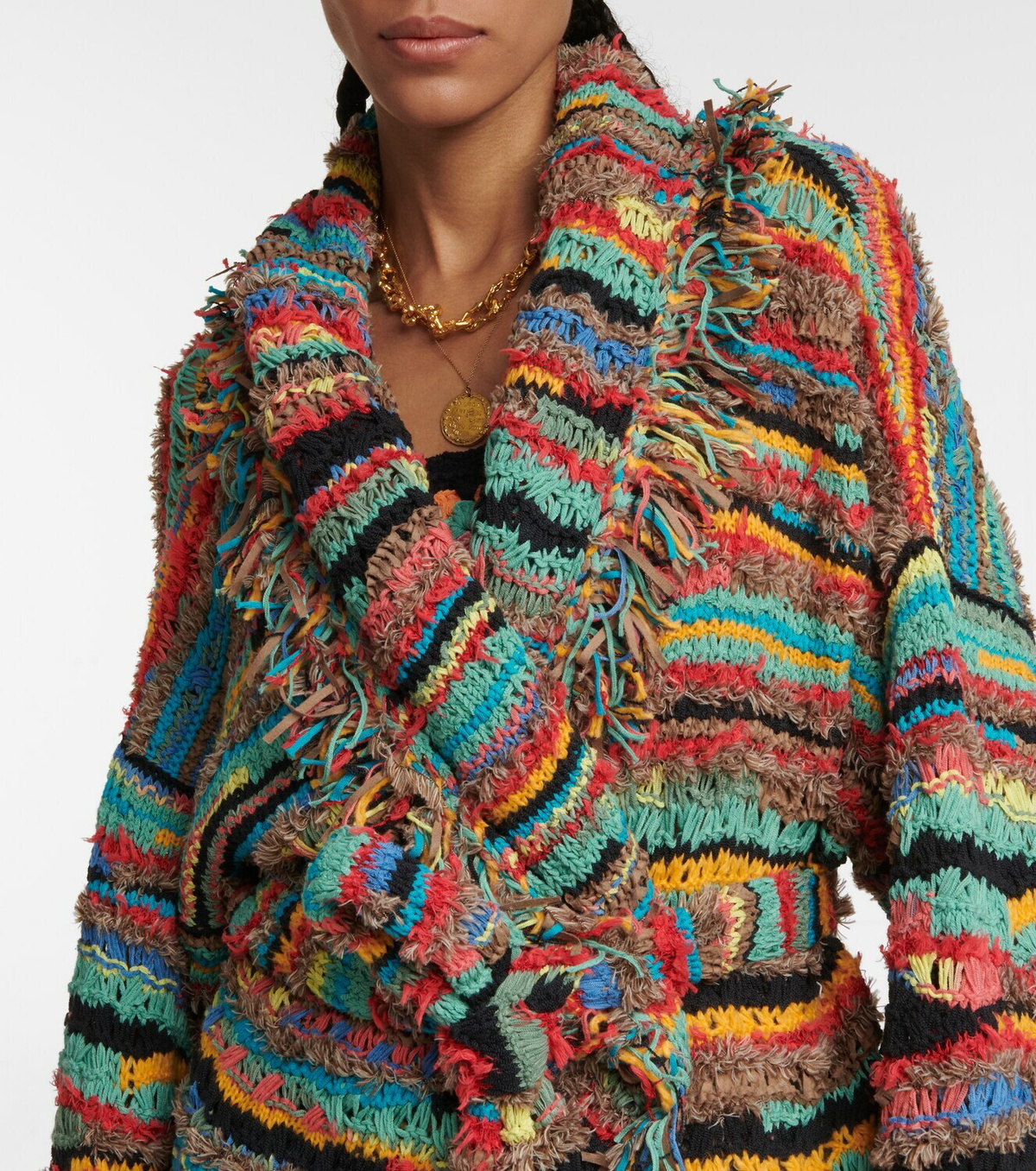 Alanui Over the Rainbow Icon striped cardigan