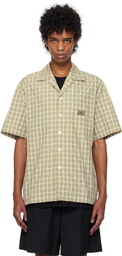 Photo: Kijun Beige Check Half Sleeve Shirt
