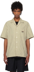 Kijun Beige Check Half Sleeve Shirt