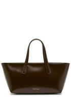 Mansur Gavriel Mini Everyday Glossed Leather top Handle bag - Chocolate - One Size
