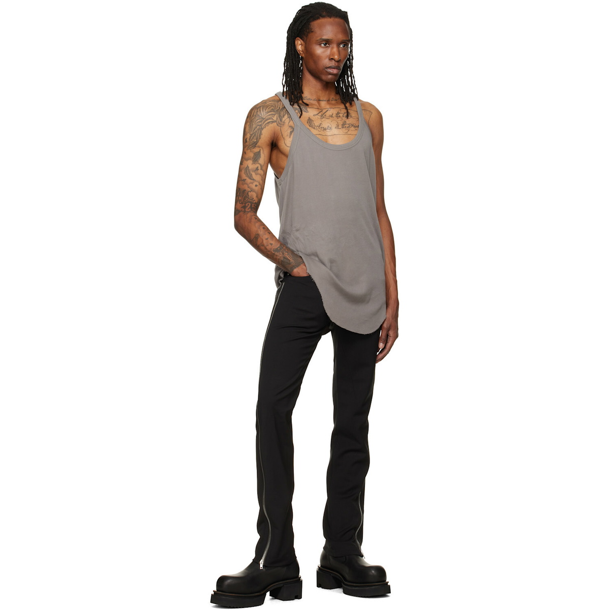 Rick Owens Gray Tower Pony Tank Top