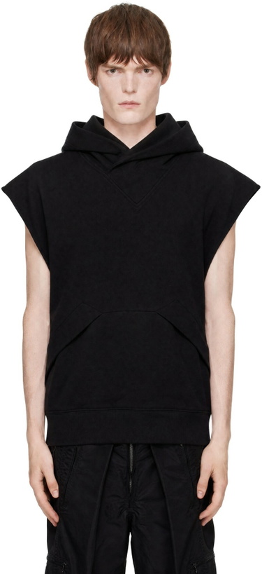 Photo: Julius Black Cotton Sweat Sleeveless Hoodie