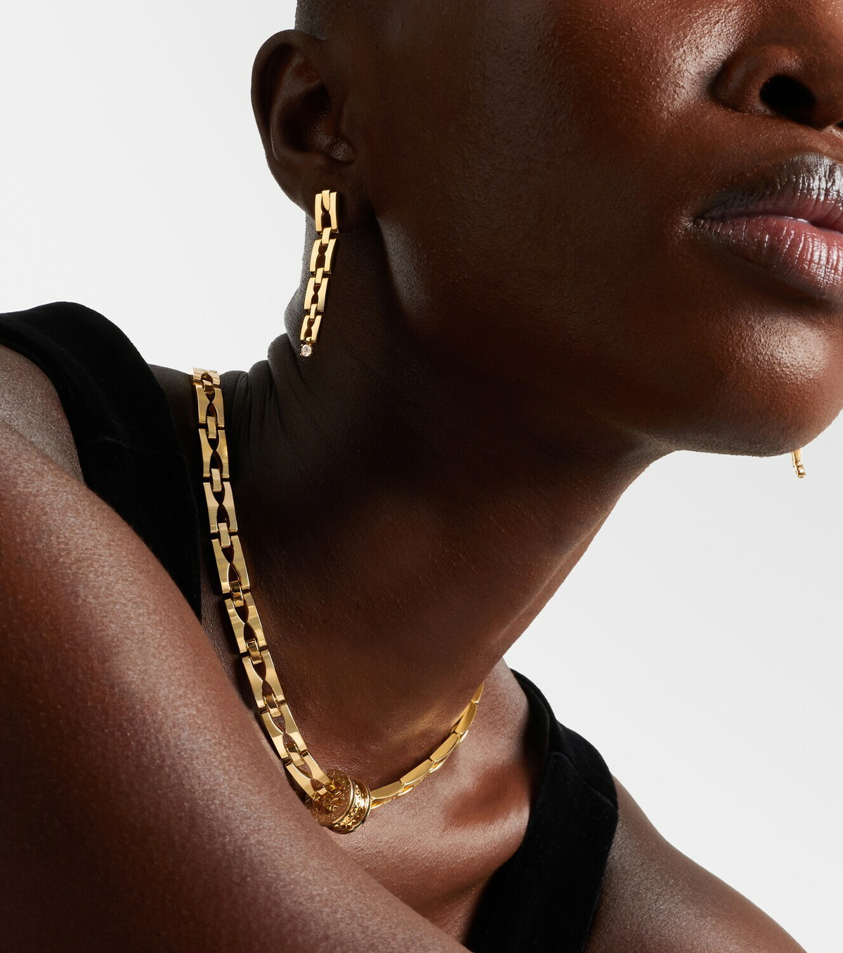 Bvlgari B.zero1 18kt gold drop earrings with diamonds
