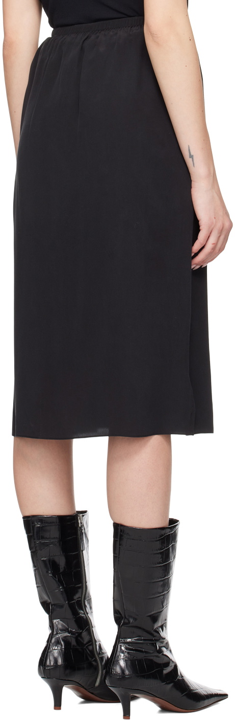 Quira Black Two-Pocket Midi Skirt