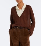 Aya Muse Eirae paneled linen-blend sweater