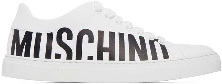 Photo: Moschino White Printed Sneakers