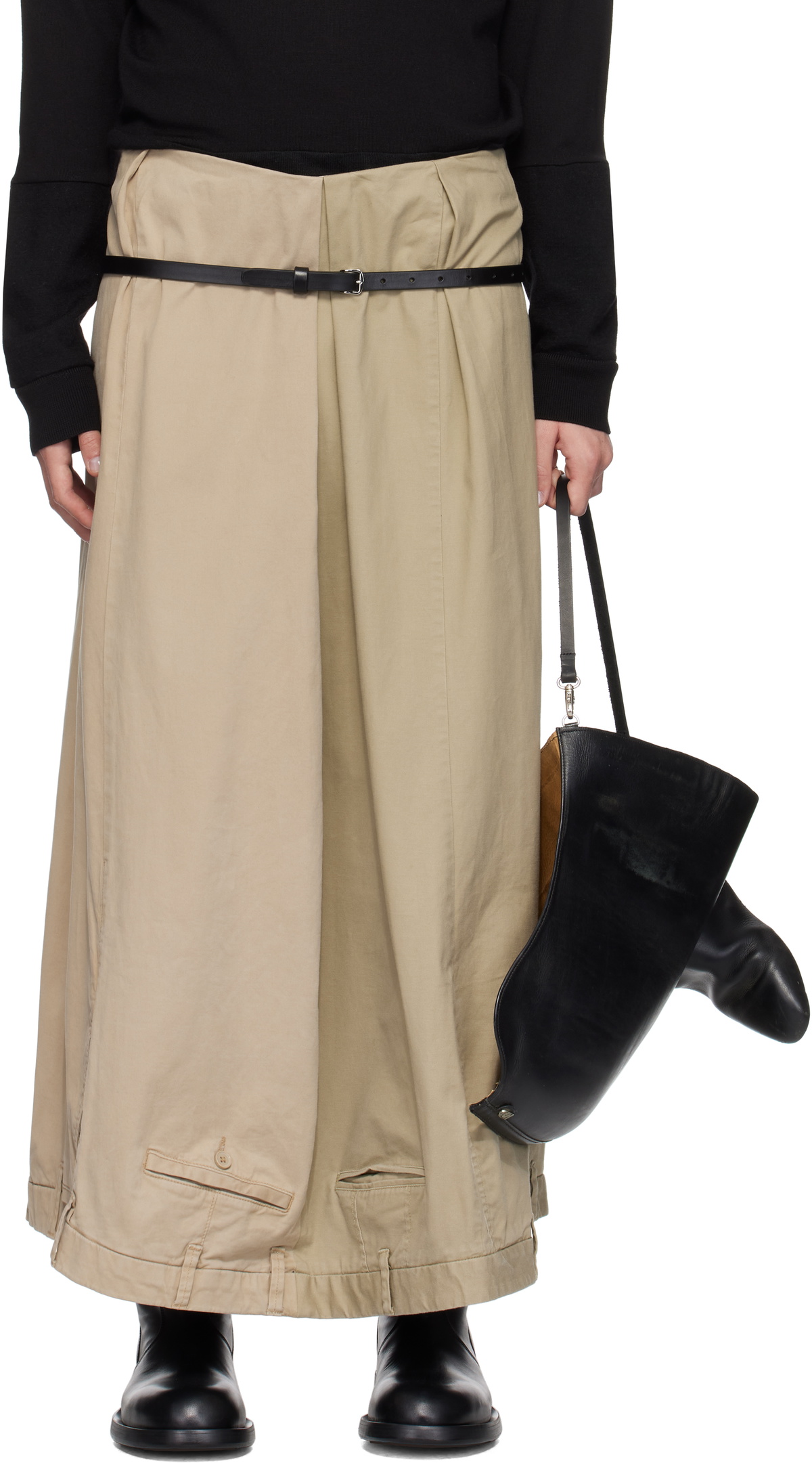 HODAKOVA Beige Upside Down Maxi Skirt