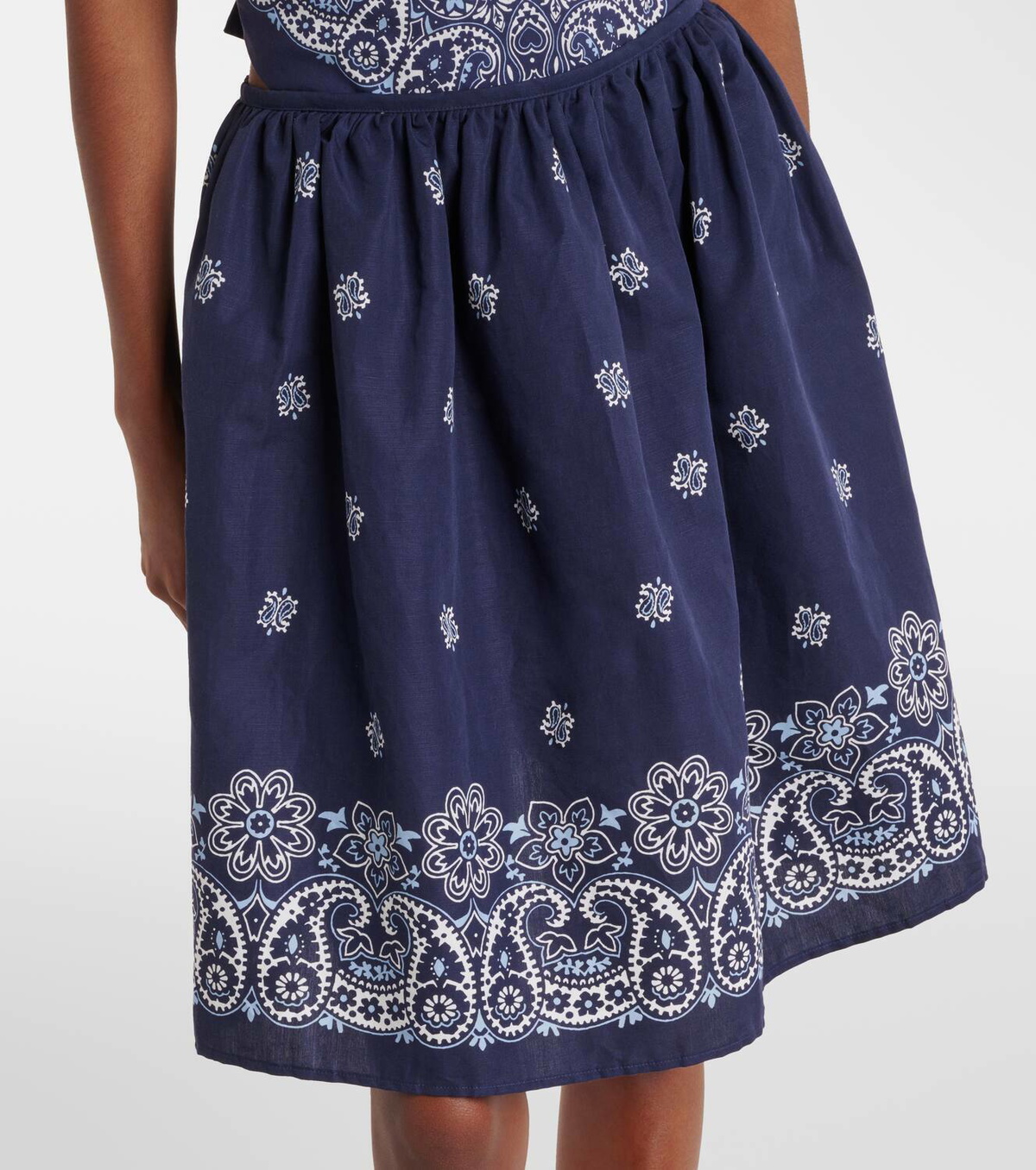 Miu Miu Bandana cotton and linen miniskirt Miu Miu