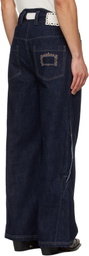 NULLUS Navy Arrows Pocket Selvedge Jeans
