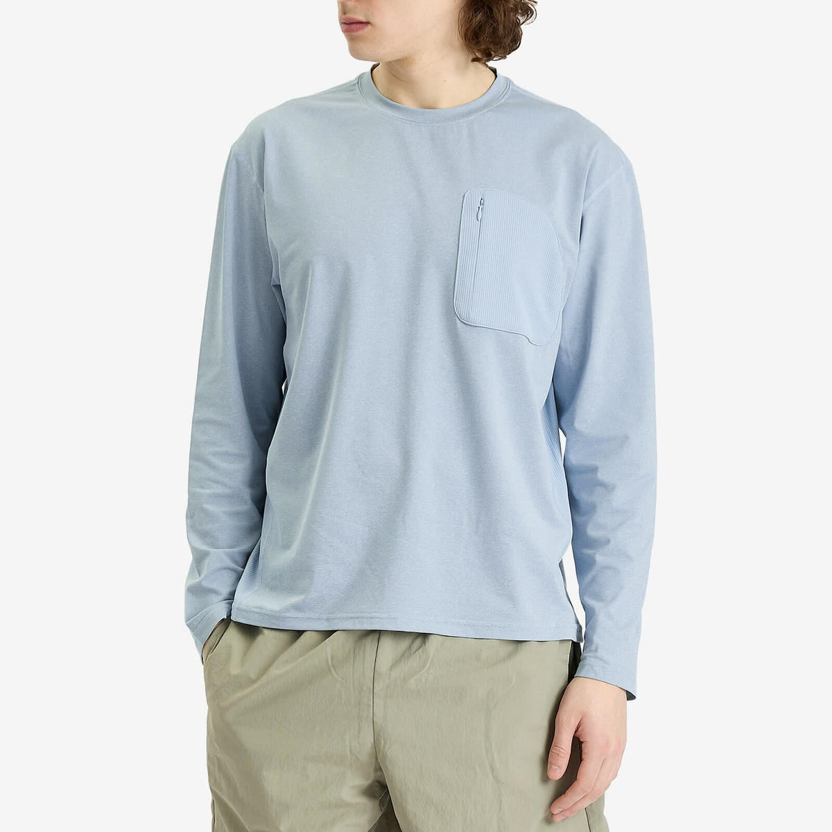 Hiking Patrol Men's Long Sleeve T-Shirt in Light Blue