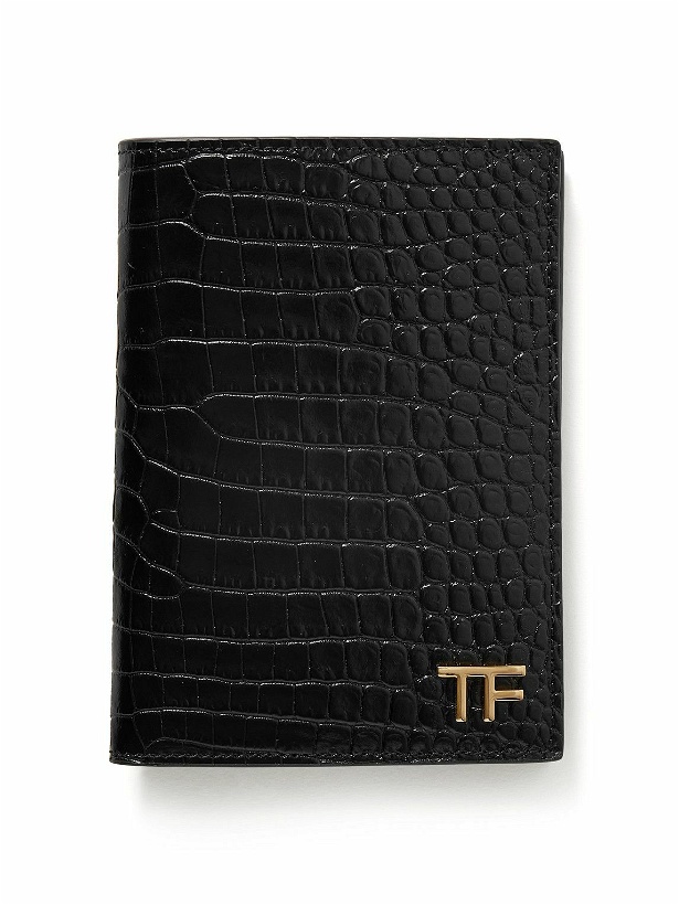 Photo: TOM FORD - Croc-Effect Glossed-Leather Passport Holder