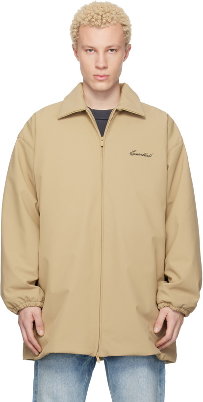 Photo: Fear of God ESSENTIALS Beige Signature Filled Barn Jacket