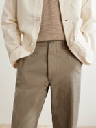 Drake's - Wide-Leg Cotton-Twill Chinos - Brown