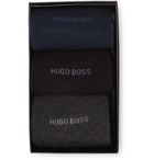 Hugo Boss - Three-Pack Stretch Cotton-Blend Socks - Men - Multi